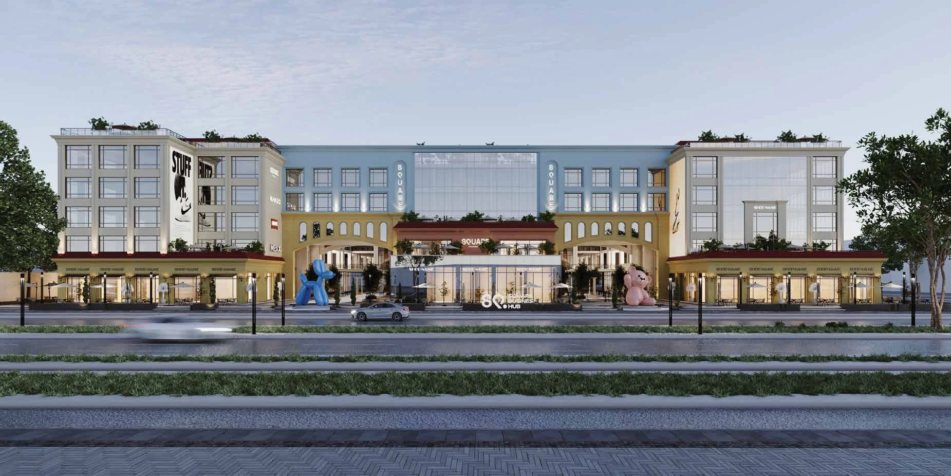 The complete frontage · Architectural visualization · indicative design